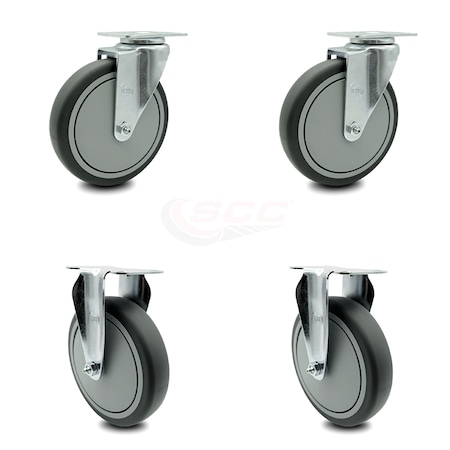 Service Caster Cambro Beverage Service Cart Swivel Caster Replacement Set- CAM-SCC-20S614-TPRB-2-R-2